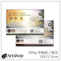 中國 寶虹 粗紋 中粗紋 水彩紙本 18X12.5cm 300g 20入 100%棉漿