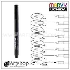 日本 UCHIDA MARVY 380 油性代針筆 (0.03-1.0mm、B) 8款可選